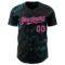 Custom Black Pink-Teal 3D Pattern Design Abstract Splatter Texture Authentic Baseball Jersey