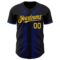 Custom Black Yellow-Thunder Blue 3D Pattern Design Geometric Shapes Authentic Baseball Jersey