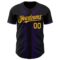 Custom Black Gold-Purple 3D Pattern Design Geometric Shapes Authentic Baseball Jersey