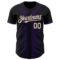 Custom Black Cream-Purple 3D Pattern Design Geometric Shapes Authentic Baseball Jersey