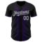 Custom Black Gray-Purple 3D Pattern Design Geometric Shapes Authentic Baseball Jersey