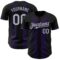Custom Black Gray-Purple 3D Pattern Design Geometric Shapes Authentic Baseball Jersey