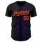 Custom Black Orange-Purple 3D Pattern Design Geometric Shapes Authentic Baseball Jersey