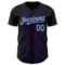 Custom Black Light Blue-Purple 3D Pattern Design Geometric Shapes Authentic Baseball Jersey