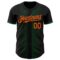 Custom Black Orange-Kelly Green 3D Pattern Design Geometric Shapes Authentic Baseball Jersey