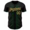Custom Black Old Gold-Kelly Green 3D Pattern Design Geometric Shapes Authentic Baseball Jersey