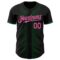Custom Black Pink-Kelly Green 3D Pattern Design Geometric Shapes Authentic Baseball Jersey