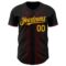 Custom Black Gold-Burgundy 3D Pattern Design Geometric Shapes Authentic Baseball Jersey