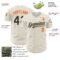 Custom Cream Black-Orange 3D Pattern Design Confetti Authentic Baseball Jersey