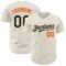 Custom Cream Black-Orange 3D Pattern Design Confetti Authentic Baseball Jersey