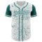 Custom White Teal 3D Pattern Design Abstract Splatter Ink Authentic Baseball Jersey