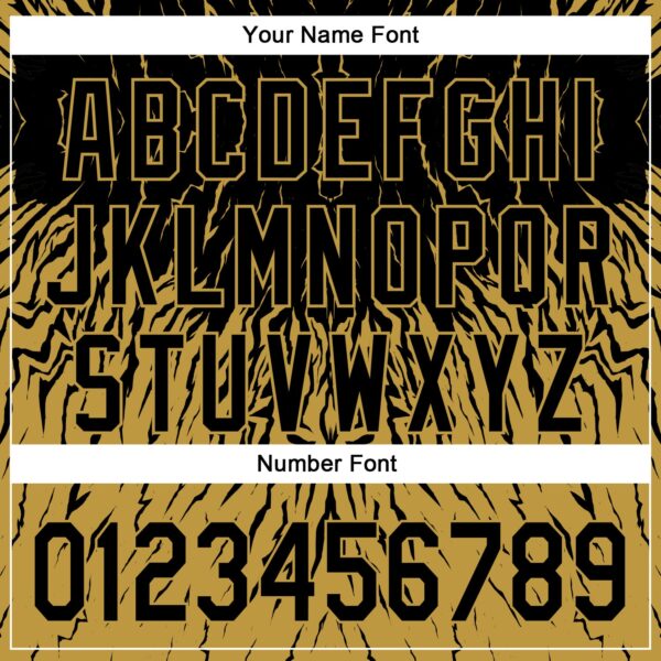Custom Black Old Gold 3D Pattern Design Abstract Wave Authentic Baseball Jersey