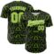 Custom Black Neon Green-White 3D Pattern Design Abstract Tiger And Zebra Authentic Baseball Jersey