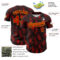 Custom Black Red-Gold 3D Pattern Design Halftone Dots Authentic Baseball Jersey