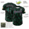 Custom Black Kelly Green-Pink 3D Pattern Design Halftone Dots Authentic Baseball Jersey