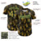 Custom Black Old Gold-Kelly Green 3D Pattern Design Halftone Dots Authentic Baseball Jersey