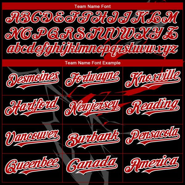 Custom Black Red-White 3D Pattern Design Lightning Authentic Baseball Jersey