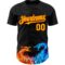 Custom Black Yellow-Orange 3D Pattern Design Fire Dragon Authentic Baseball Jersey