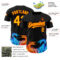 Custom Black Yellow-Orange 3D Pattern Design Fire Dragon Authentic Baseball Jersey