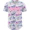 Custom White Pink 3D Pattern Design Animal Butterfly Authentic Baseball Jersey