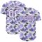 Custom White Purple 3D Pattern Design Animal Butterfly Authentic Baseball Jersey