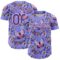 Custom Medium Purple Purple-White 3D Pattern Design Animal Butterfly Authentic Baseball Jersey