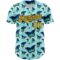 Custom Ice Blue Gold-Navy 3D Pattern Design Animal Butterfly Authentic Baseball Jersey