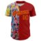 Custom Red Gold 3D Pattern Design Rave Funny Monster Authentic Baseball Jersey