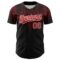 Custom Black Red-White 3D Pattern Design Gothic Style Authentic Baseball Jersey