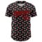 Custom Black Red 3D Pattern Design Gothic Style Devil Heart Authentic Baseball Jersey