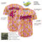 Custom White Hot Pink-Black 3D Pattern Design Tropical Anthurium Flower Authentic Baseball Jersey