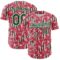 Custom Medium Pink Green-White 3D Pattern Design Tropical Anthurium Flower Authentic Baseball Jersey