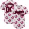 Custom White Maroon-Black 3D Pattern Design Tropical Anthurium Flower Authentic Baseball Jersey