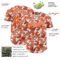 Custom White Orange 3D Pattern Design Tropical Anthurium Flower Authentic Baseball Jersey