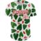 Custom White Red 3D Pattern Design Tropical Anthurium Flower Authentic Baseball Jersey