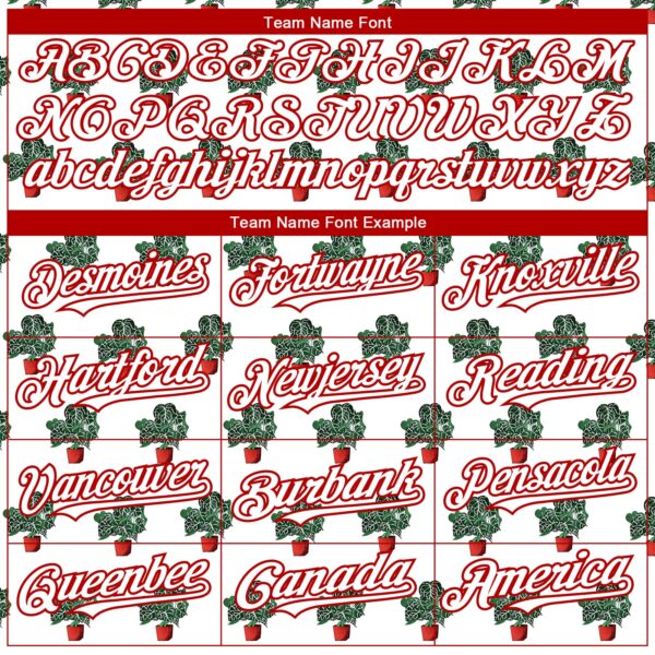 Custom White Red 3D Pattern Design Tropical Anthurium Crystal Authentic Baseball Jersey