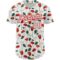 Custom White Red 3D Pattern Design Tropical Anthurium Flower Authentic Baseball Jersey