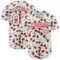 Custom White Red 3D Pattern Design Tropical Anthurium Flower Authentic Baseball Jersey