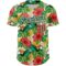 Custom White Red-Green 3D Pattern Design Tropical Plant And Bird Authentic Baseball Jersey
