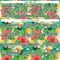Custom White Red-Green 3D Pattern Design Tropical Plant And Bird Authentic Baseball Jersey