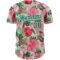 Custom White Kelly Green 3D Pattern Design Tropical Plant And Bird Authentic Baseball Jersey
