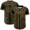 Custom Black Old Gold 3D Pattern Design Diagonal Stripes Authentic Baseball Jersey