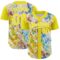 Custom Light Yellow White 3D Pattern Design Abstract Splatter Art Authentic Baseball Jersey