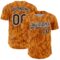 Custom Bay Orange Black-White 3D Pattern Design Abstract Fluid Authentic Baseball Jersey