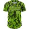 Custom Neon Green Black-White 3D Pattern Design Abstract Fluid Authentic Baseball Jersey