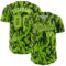 Custom Neon Green Black-White 3D Pattern Design Abstract Fluid Authentic Baseball Jersey
