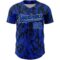 Custom Thunder Blue Black-White 3D Pattern Design Abstract Fluid Authentic Baseball Jersey