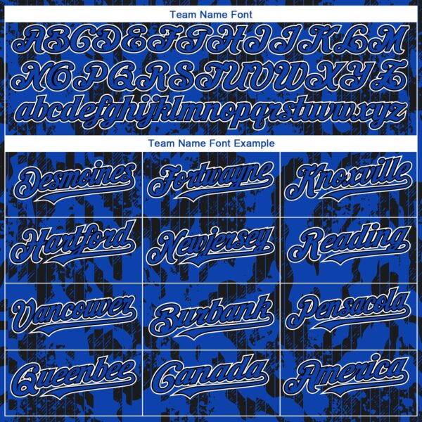 Custom Thunder Blue Black-White 3D Pattern Design Abstract Fluid Authentic Baseball Jersey