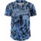 Custom Light Blue Black-White 3D Pattern Design Abstract Fluid Authentic Baseball Jersey