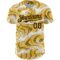 Custom Yellow Brown-Old Gold 3D Pattern Design Abstract Fluid Authentic Baseball Jersey